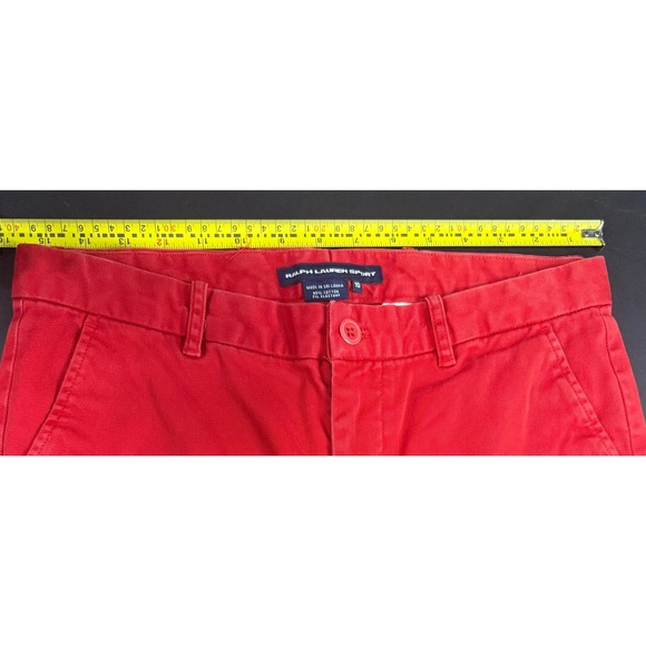 Ralph Lauren Sport Womens Red Chino Pants Straight Leg Size 10 Stretch Cotton - Picture 9 of 10